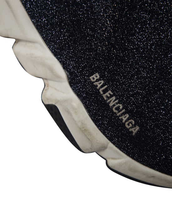 Balenciaga Glitzer Speed Sneakers aus schwarzer Viskose - Image 5