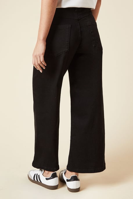 Petite Wide Leg Seam Detail Jeans