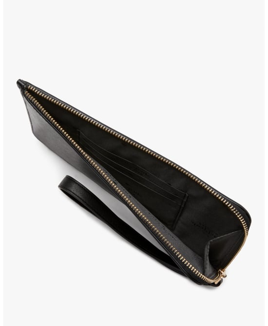 Lucy Saffiano Leather Medium L-Zip Wristlet