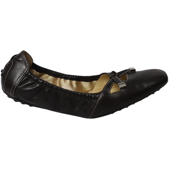 Tod's Bow Scrunch Ballerinas aus schwarzem Leder - Image 1