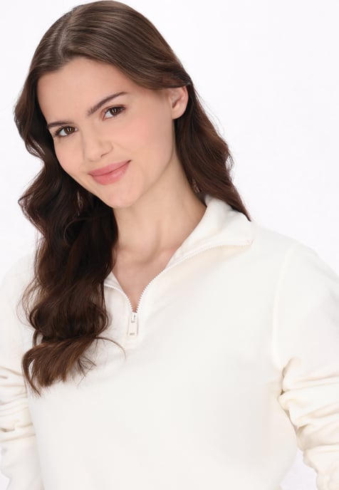 Mymo Fleecepullover Damen weiss - Image 4