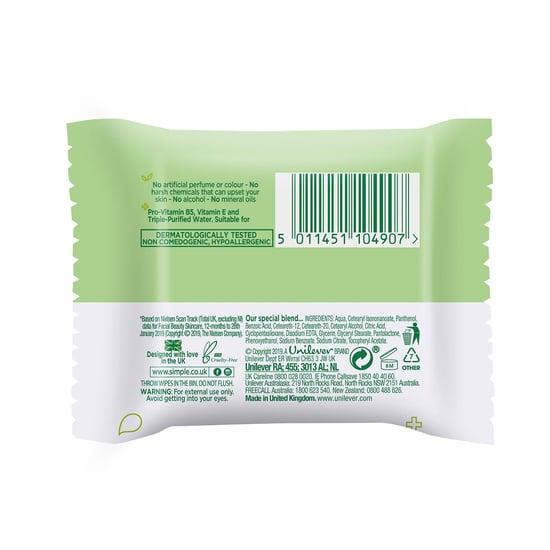 Simple Kind to Skin Eye Make-Up Remover Pads with Pro-vitamin B5, 3x 30 Pads