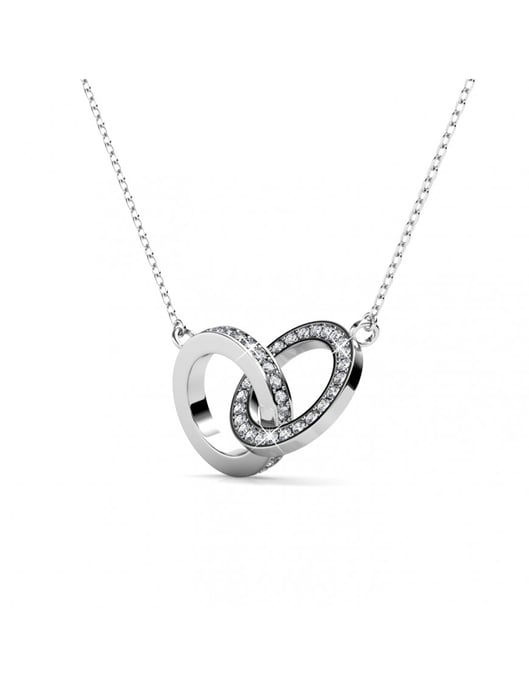 Circle Twin Halskette - Silber und Kristall - Image 3