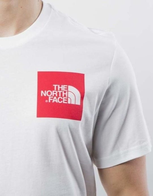 The North Face Herren Feines Kurzarm-T-Shirt Weiß/Rot - Image 5