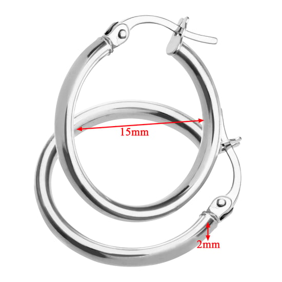 Boucles d'Oreilles Créoles Femme Or Blanc 9 Carats - Image 2