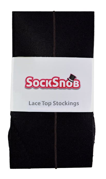 Durchsichtige Nahtstrumpfhose für Frauen | Sock Snob | Glänzend | Rückennaht | Hoch tailliert - Schwarz / Schwarz - Image 2