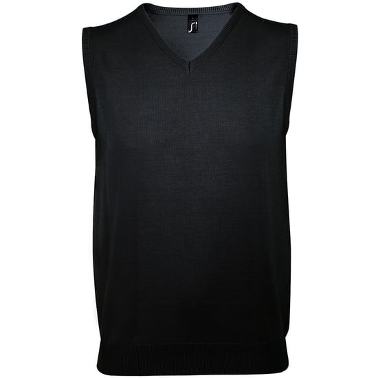 SOLS Unisex Herren ärmellose V-Ausschnitt Pullover Weste (Schwarz) - Image 1