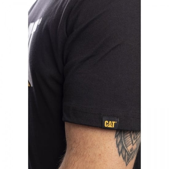 CAT MARKENLOGO Herren Baumwoll-T-Shirt Schwarz - Image 6