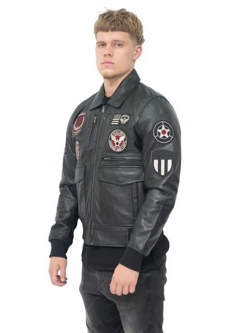 Mens Leather Air Force Bomber Jacket - Dublin