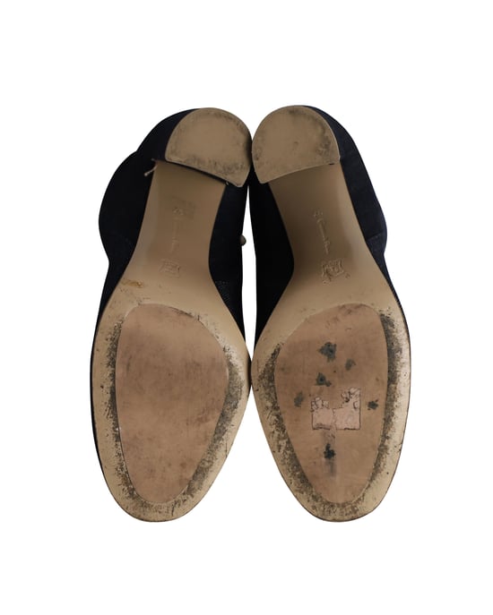 Gianvito Rossi Blockabsatz Stiefeletten aus blauer Jeans - Image 5