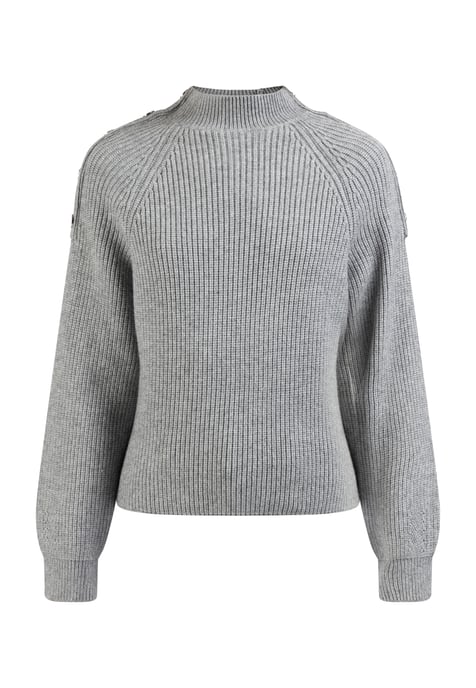 Dreimaster Strickpullover Damen grau melange - Image 1