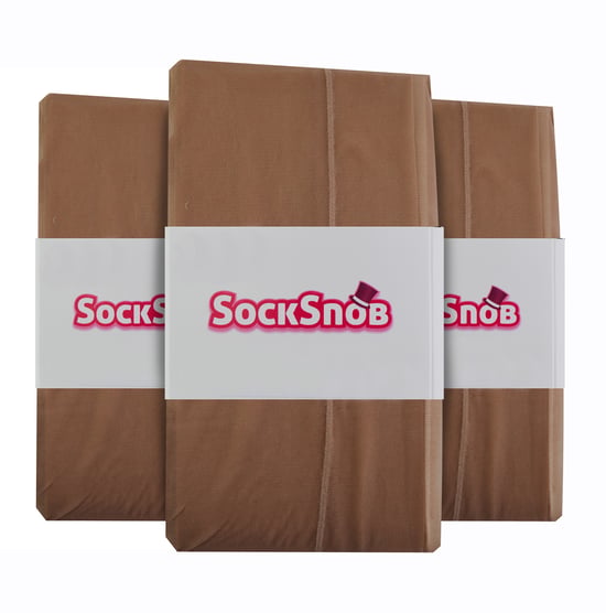 Sock Snob - Womens Vintage Seamed Tights | 3 Paar Multipack | 40 Denier Knee High Ultra Sheen Tights mit Line Up the Back - Nude / Nude - Image 2