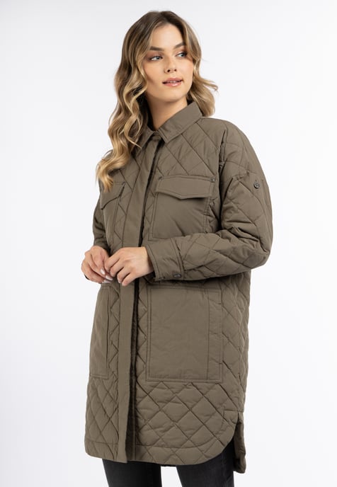 Dreimaster Baumwolljacke mit leichter Wattierung Damen oliv - Image 3