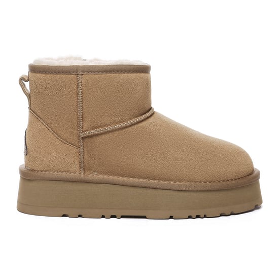 EVER AU Damen Leder Plateau Kurzstiefel - Dusky - Image 1