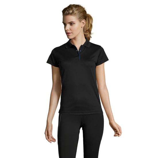 SOLS Womens/Ladies Performer Kurzarm-Piqué-Poloshirt (Schwarz) - Image 4