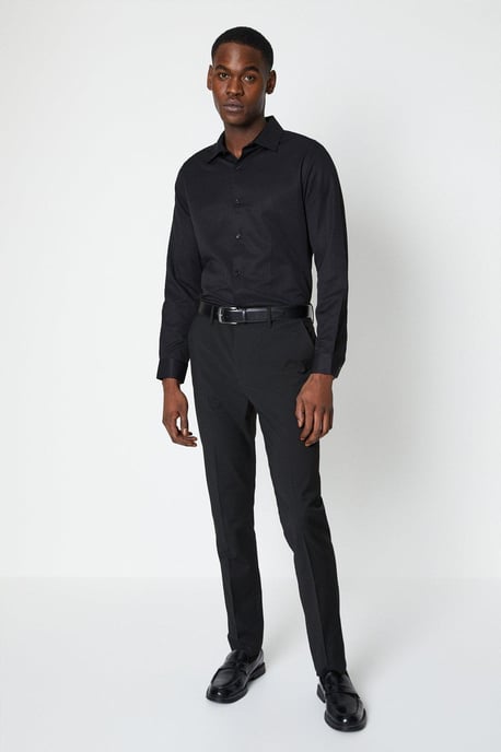 Tailored Fit Herringbone Weave Shirt - Image 4