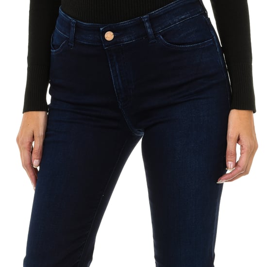 Long worn effect denim pants 6Y5J18-5D2DZ woman