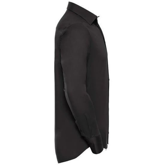 Russell Collection Herren-Langarmhemd pflegeleicht (Schwarz) - Image 2