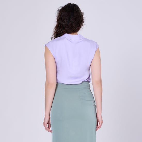 Ärmellose Bluse mit breitem, flachem Kragen - Image 5