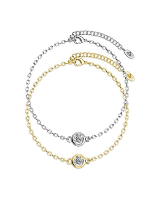 Geburtsstein-Armband - Rhodium, Gold und Kristall - Image 1
