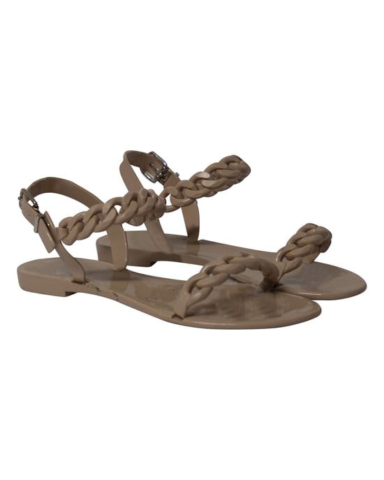 Givenchy Jelly Plate Ketten-Flache Sandalen aus beigem Kunststoff - Image 3
