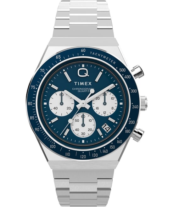 Timex Q Diver Chrono Herren Silber Uhr TW2W51600 - Image 1