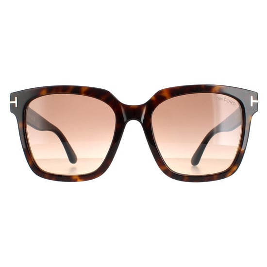 Tom Ford Square Womens Shiny Dark Havana  Brown Gradient  Selby FT0952