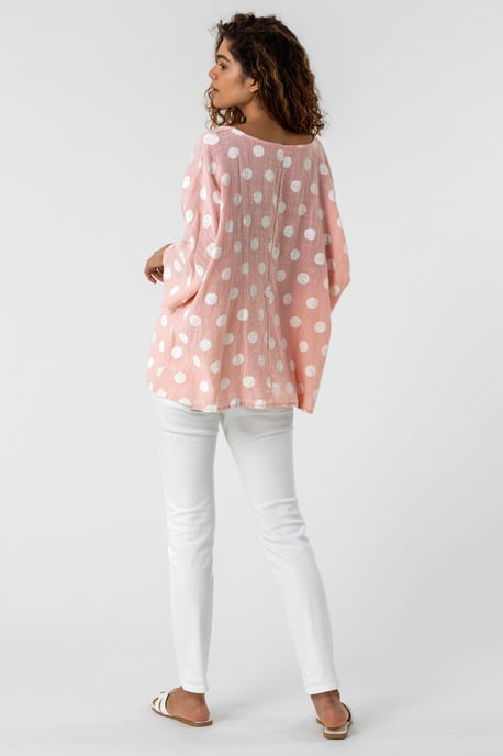 Spot Print 3/4 Sleeve Top