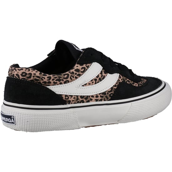 Superga 2941 Revolley Leder Damen Schwarz/Micro Leopard Turnschuhe - Image 2