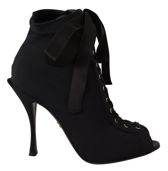 Dolce & Gabbana Damen Schwarz Stretch Kurzstiefel Schuhe - Image 1