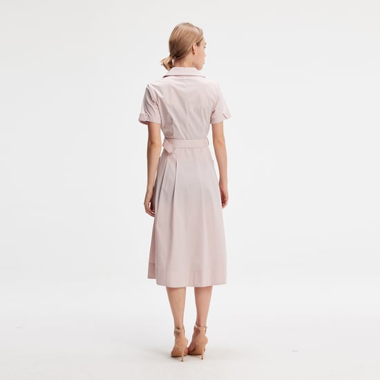 Flared cotton shirt dress
