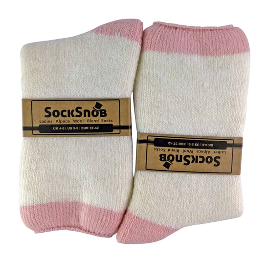 Damen Alpaka Wolle Blend Thermal Slipper Bettsocken mit Greifern - Image 2