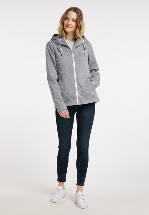 Schmuddelwedda Funktionsjacke Damen Grau Melange Hellgrün - Image 2