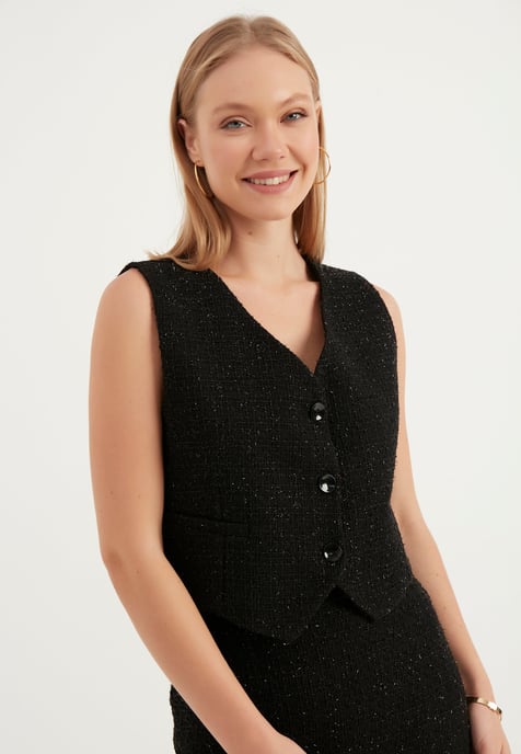 Tweed Crop Vest