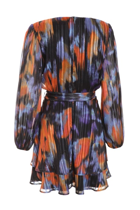Black Smudge Print Skater Dress