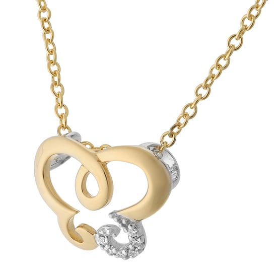 Orphelia 'Joya' Women's 925 Sterling Silver Set: Chain-Pendant + Earrings - Silver/Gold SET-7088/1