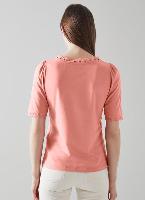 LK Bennett Lilly Jersey Tops, Dusty Rose
