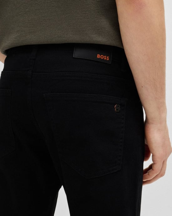 BOSS Orange DELAWARE BO Herren Slim Fit Komfort-Stretch schwarze Jeans NOS - Image 3