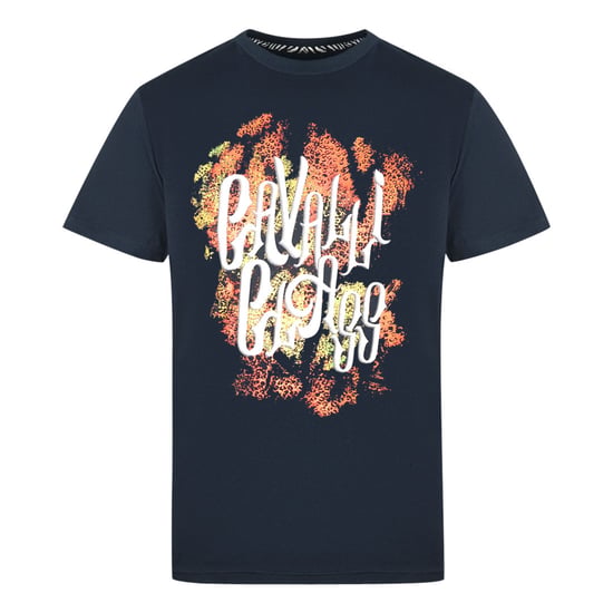 Cavalli Class Bold Logo Navy T-Shirt - Image 1