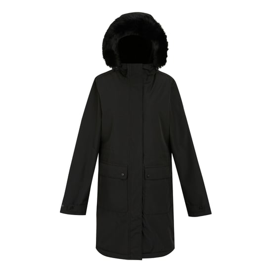 Regatta Womens/Ladies Faux Fur Trim Parka (Black)