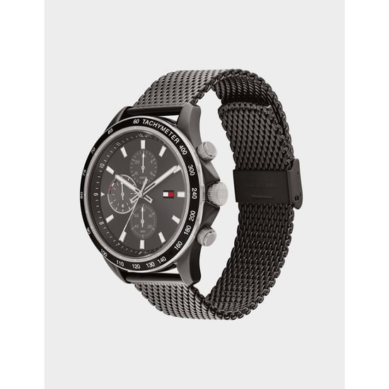 Montre Miles Chronograph Bracelet maille Tommy Hilfiger Pour Accessoires en Noir - Image 2