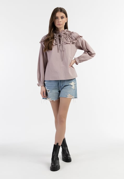 Dreimaster Bluse Damen alt rosa - Image 2