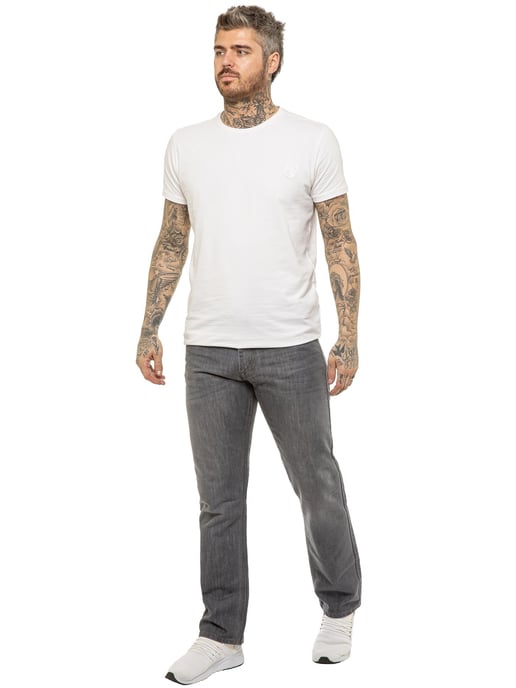 Enzo | Herren Designer Regular Fit Denim Jeans -Grau - Image 4