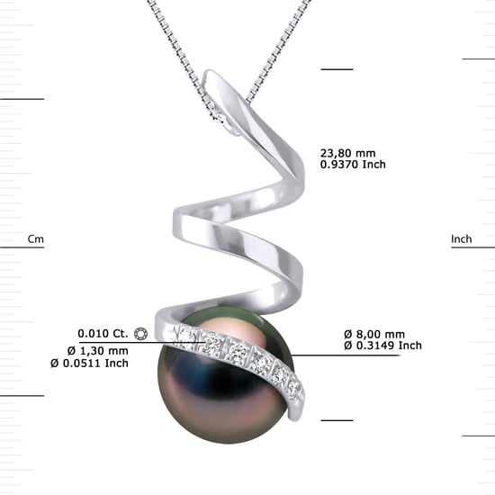 DIADEMA - Pendant - White Gold and Tahitian Pearl