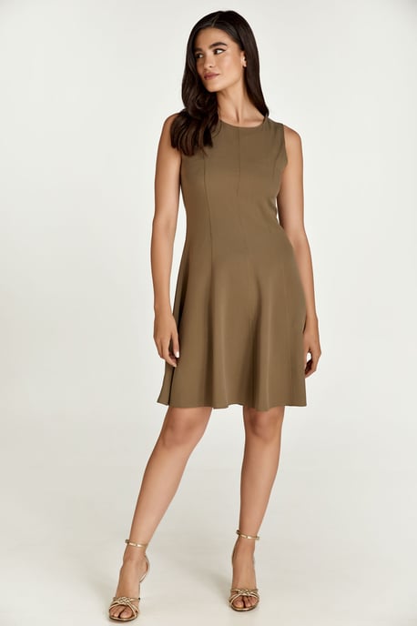 Olive Farbe Cloche Kleid - Image 3