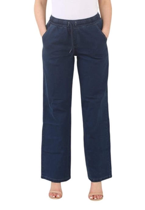 MYT Womens Elasticated High Waist Wide Leg Jeans in Blau - Image 1