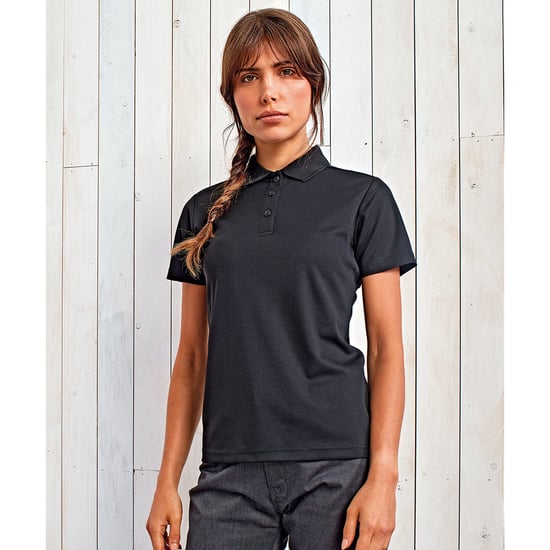 Premier Womens/Ladies Sustainable Polo Shirt (Schwarz) - Image 2