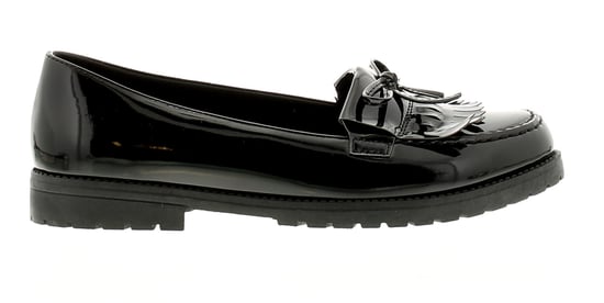 Platino Womens Flat Shoes Tumble Slip On black patent