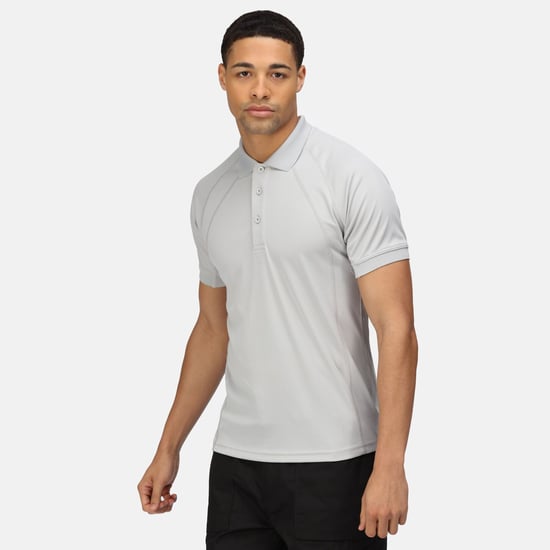 Regatta Hardwear Herren Coolweave Kurzarm Polo Shirt (Silbergrau) - Image 3