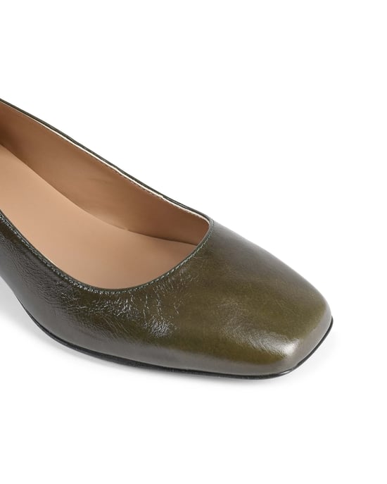 V Italia Damen Ballerina mit Absatz Sofia Naplack Verde Bottiglia - Image 4